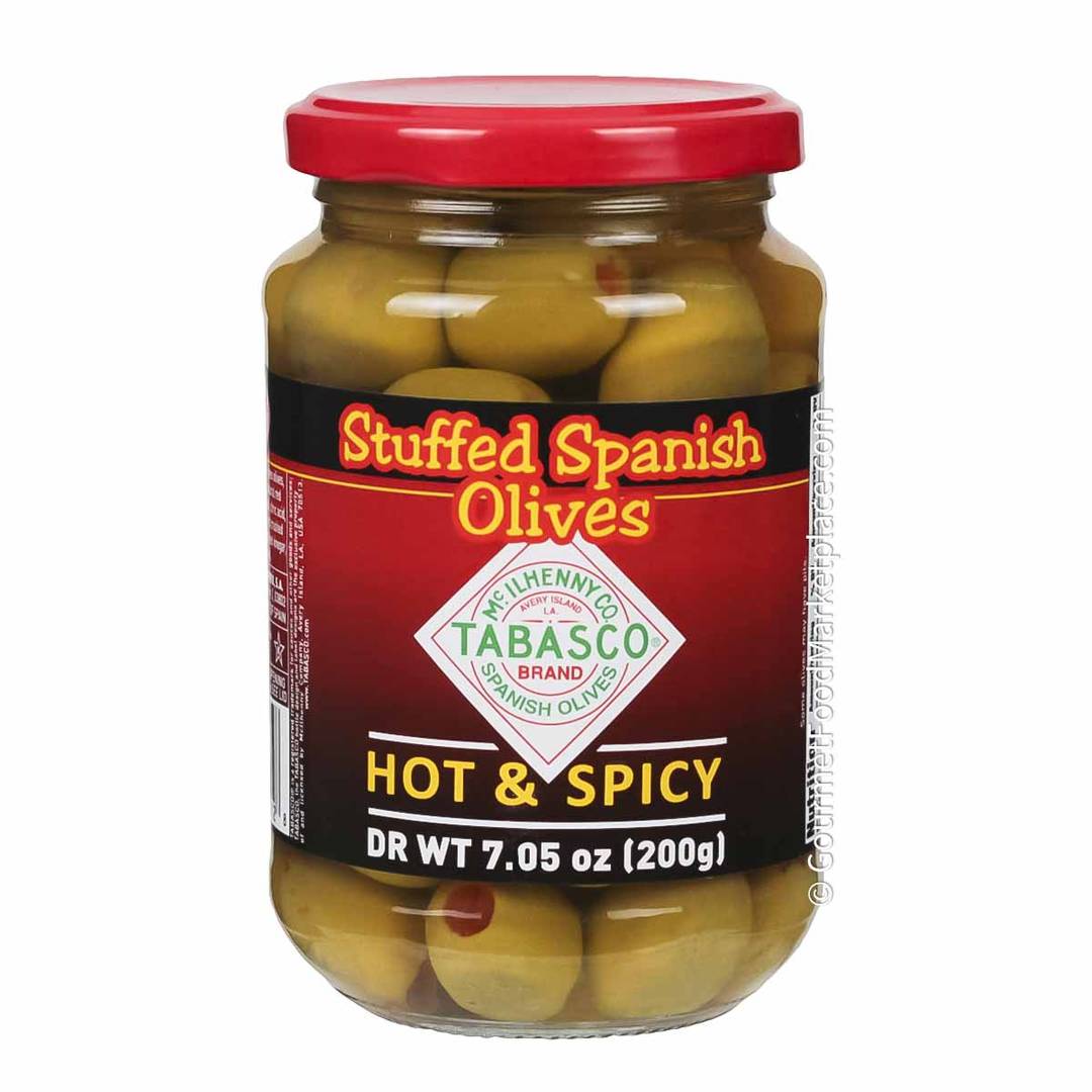 Tabasco Spicy Stuffed Spanish Manzanilla Green Olives 1
