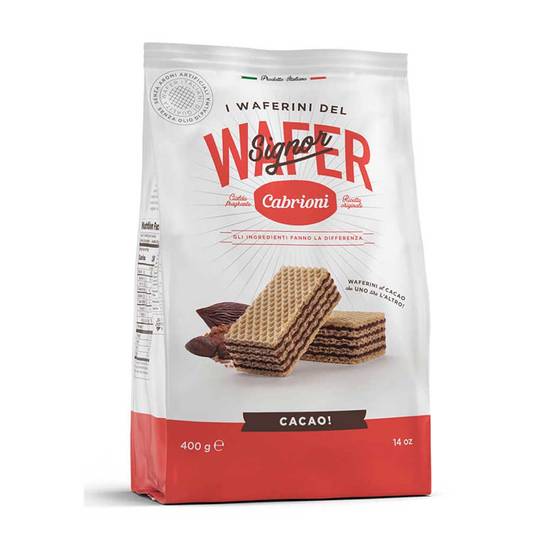 Cabrioni Italian Cocoa Waferini, No Palm Oil, Family Size 1