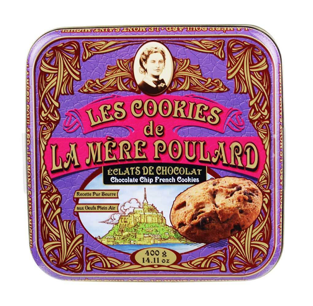 La Mere Poulard French Chocolate Chip Cookies in Luxury Tin 1