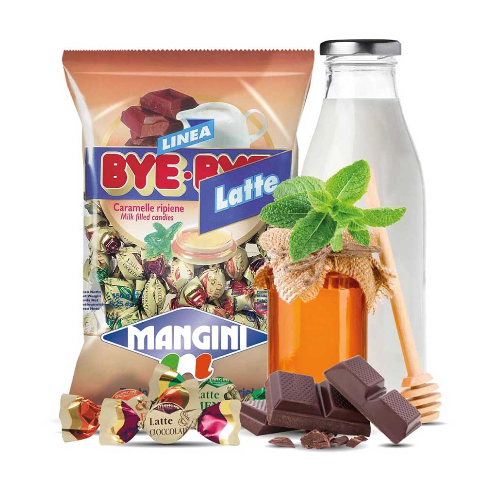 Mangini Bye Bye Latte Mint, Chocolate, and Honey Filled Italian Milk Candies 1