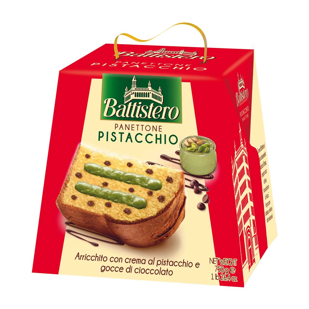Battistero Pistachio Cream Panettone with Chocolate Chips 1