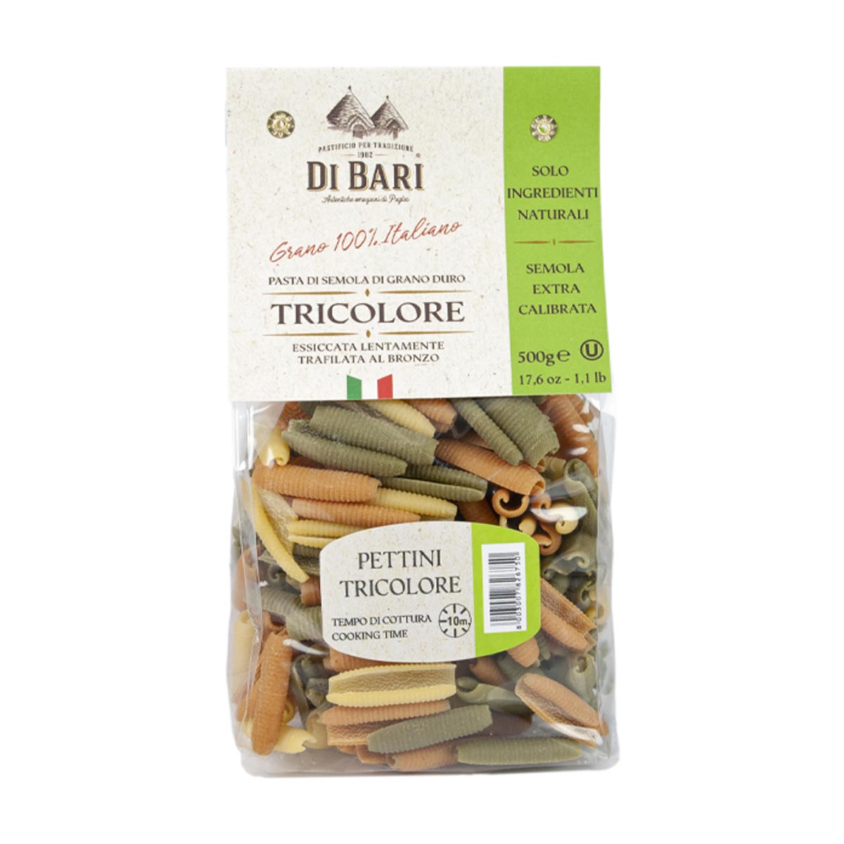 Di Bari Three Colored Pettini Pasta, Bronze Cut 1
