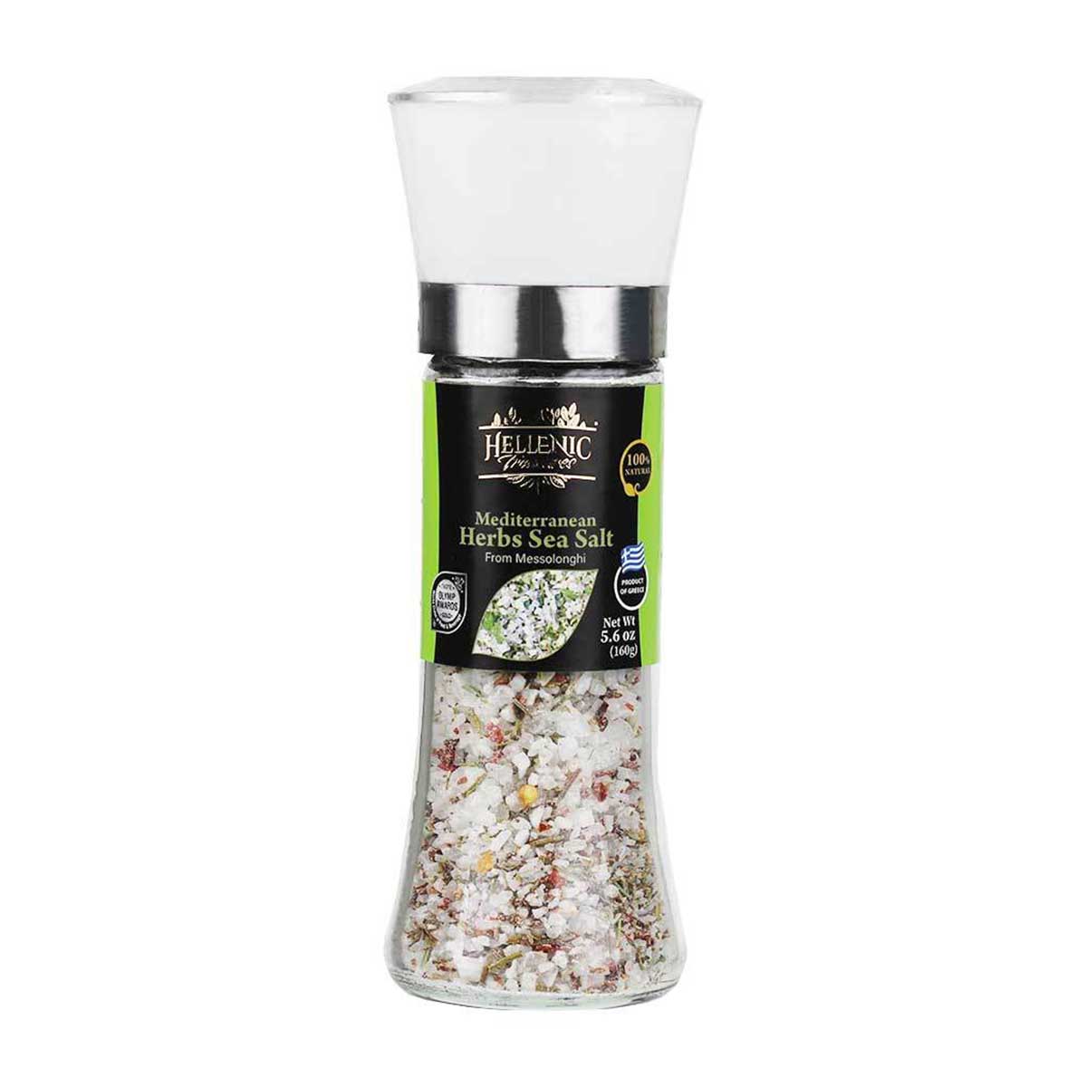 Hellenic Treasures Mediterranean Herbs Sea Salt Grinder 1