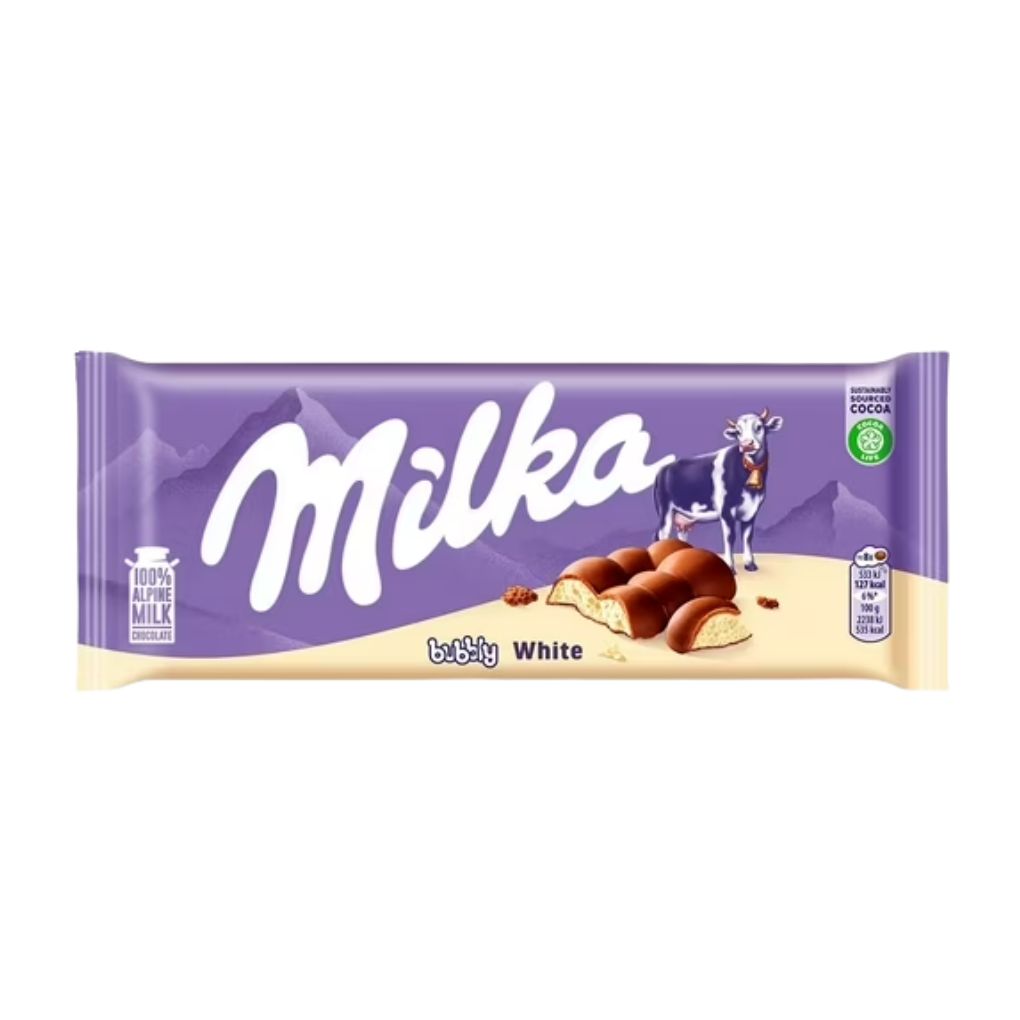 Milka Bubbly White Chocolate Bar 1