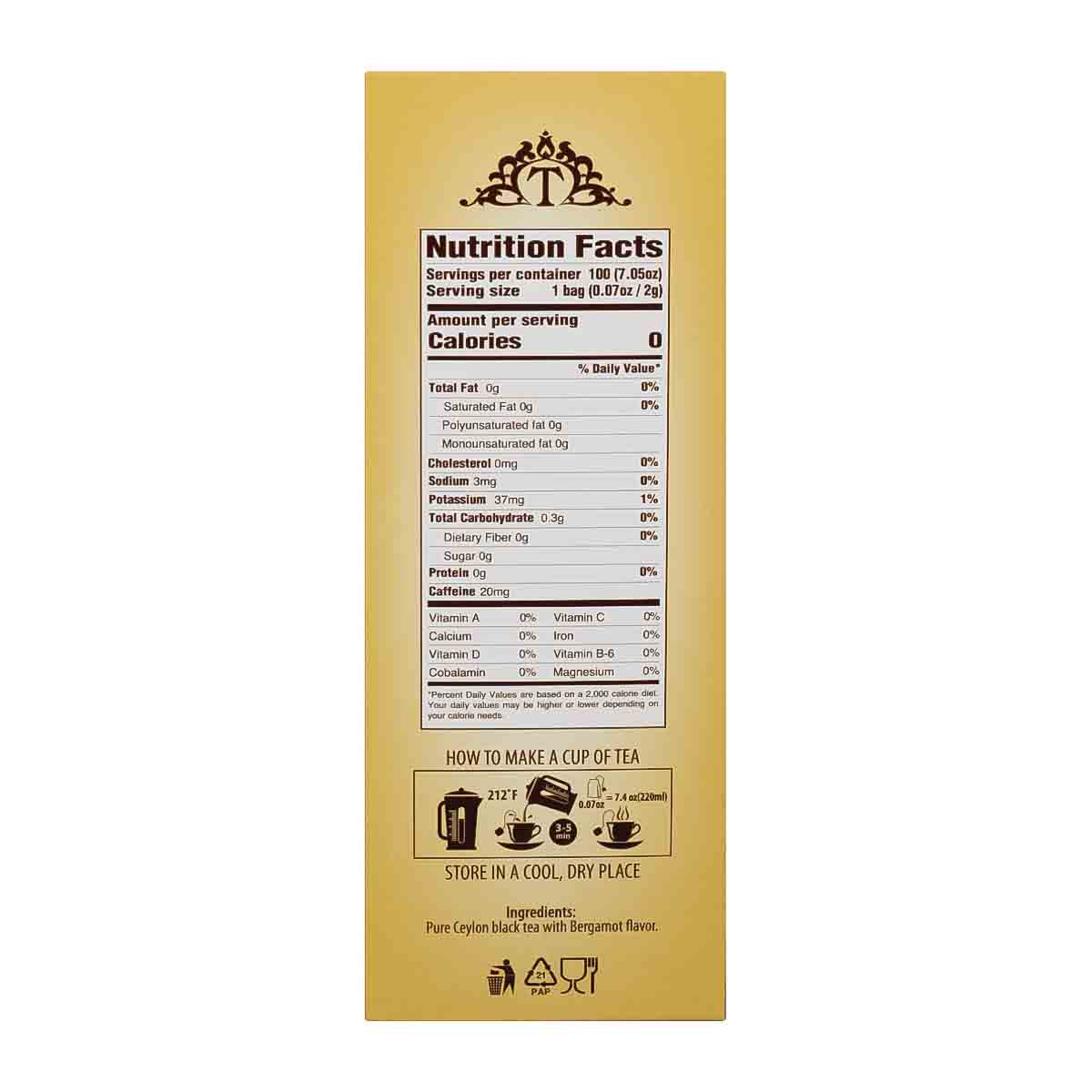 Thurson Earl Grey Black Tea, 100 Bags 3