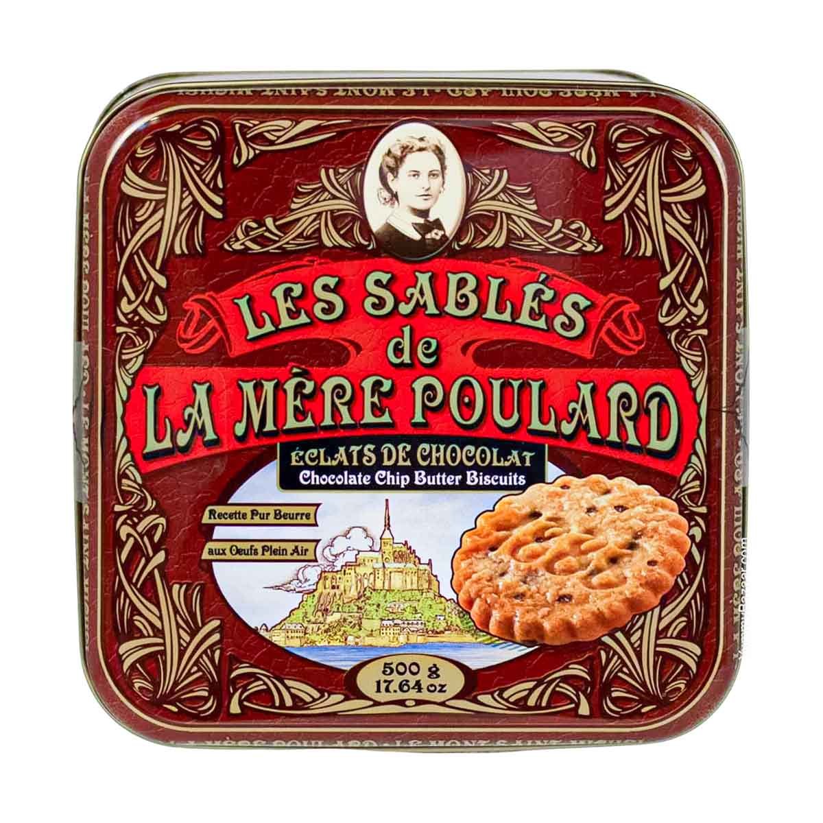 La Mere Poulard French Chocolate Chip Sable Cookies in Luxury Tin 1
