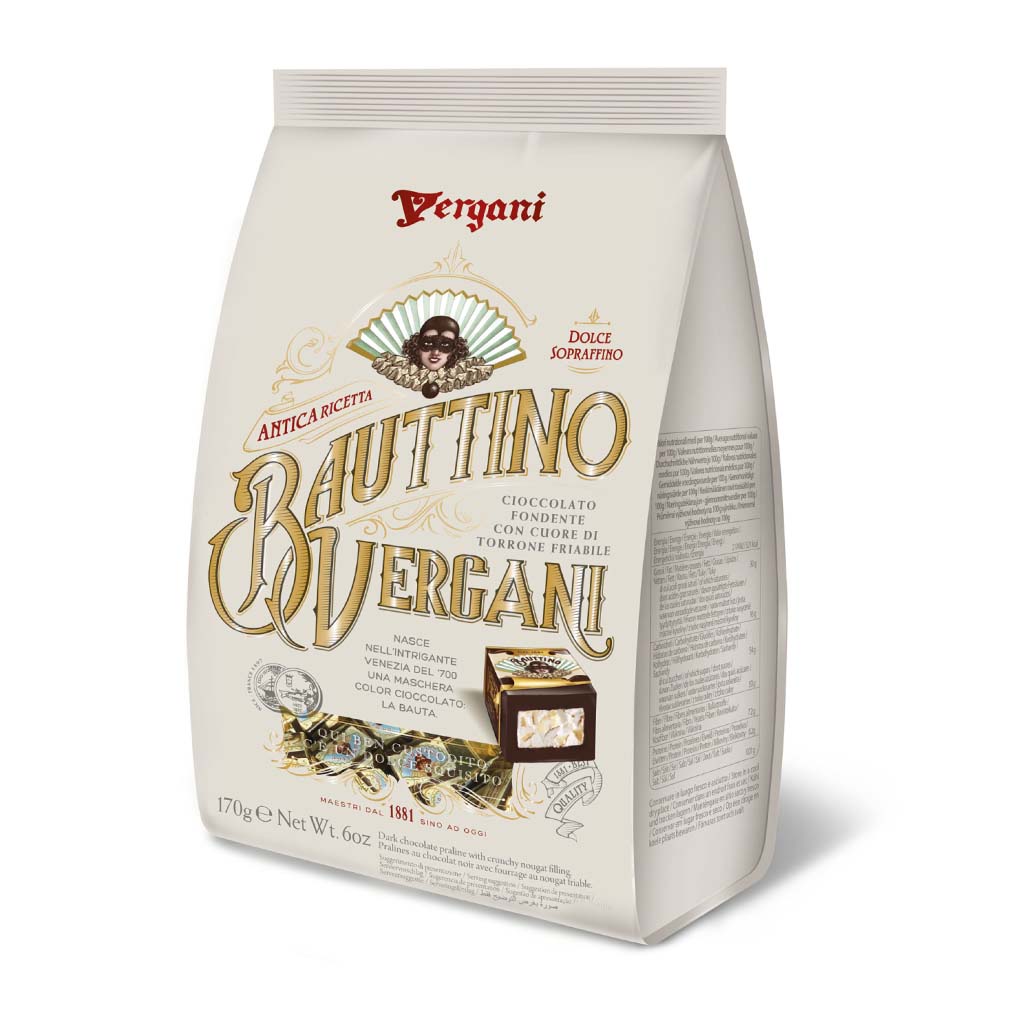 Vergani Bauttino Dark Chocolate Pralines with Crunchy Nougat Filling 1
