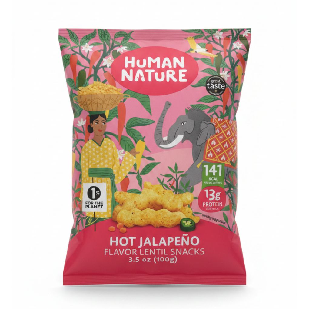 Human Nature Hot Jalapeno Lentil Snacks 1