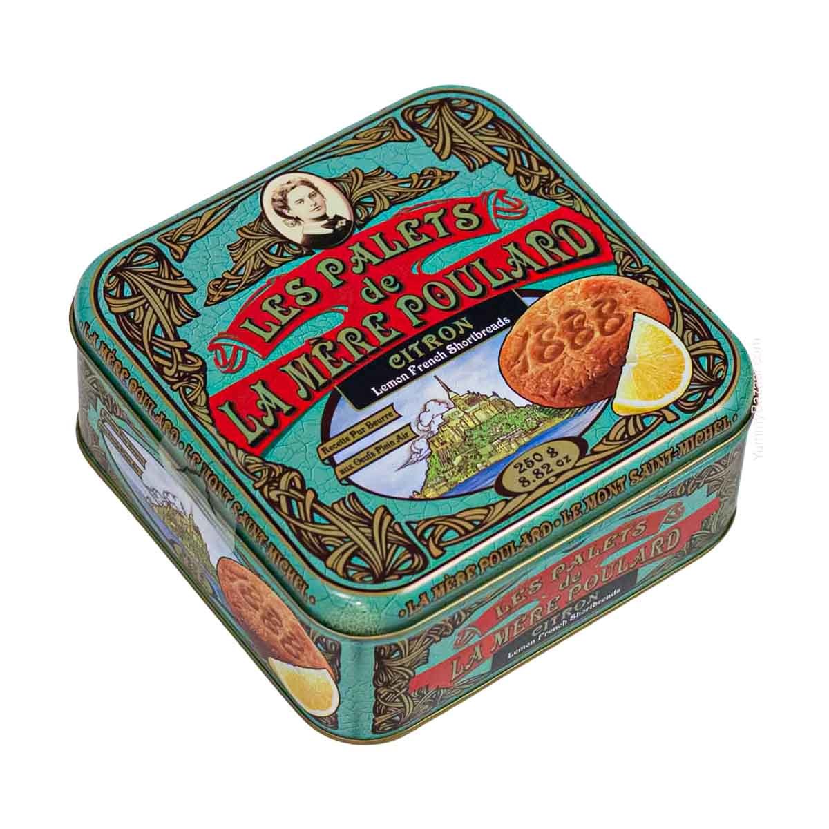 La Mere Poulard French Lemon Butter Cookies Palets in Luxury Tin 1
