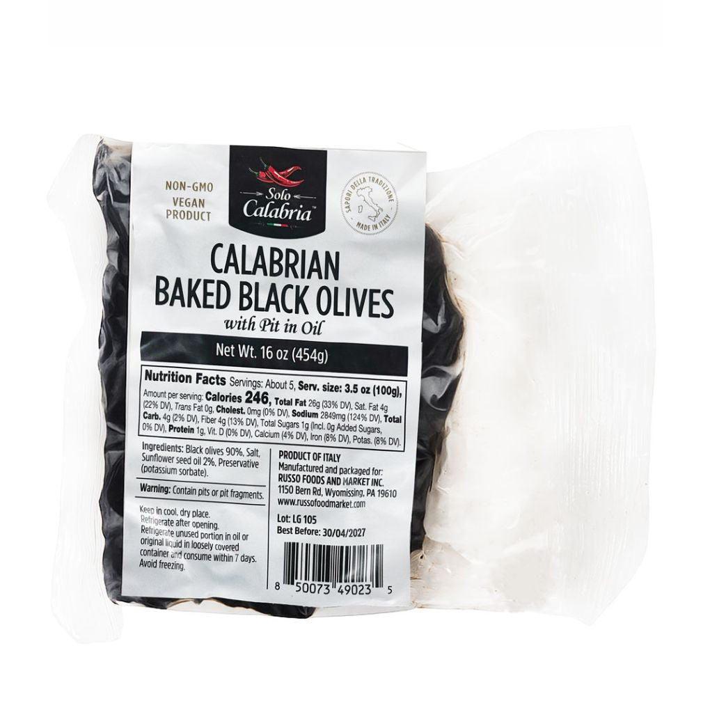 Solo Calabria Calabrian Baked Black Olives, Unpitted 1