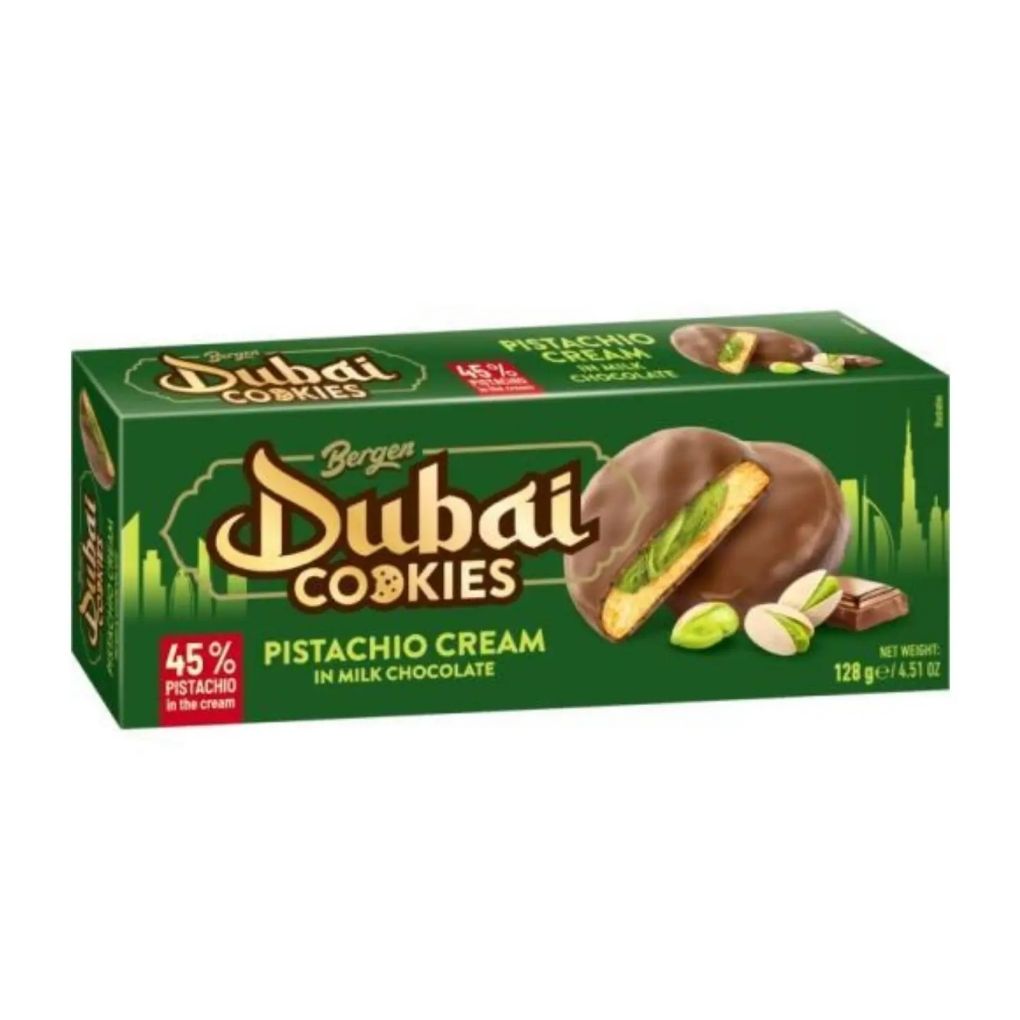 Bergen Dubai Cookies with Pistachio Cream Filling, 45% Pistachio 1