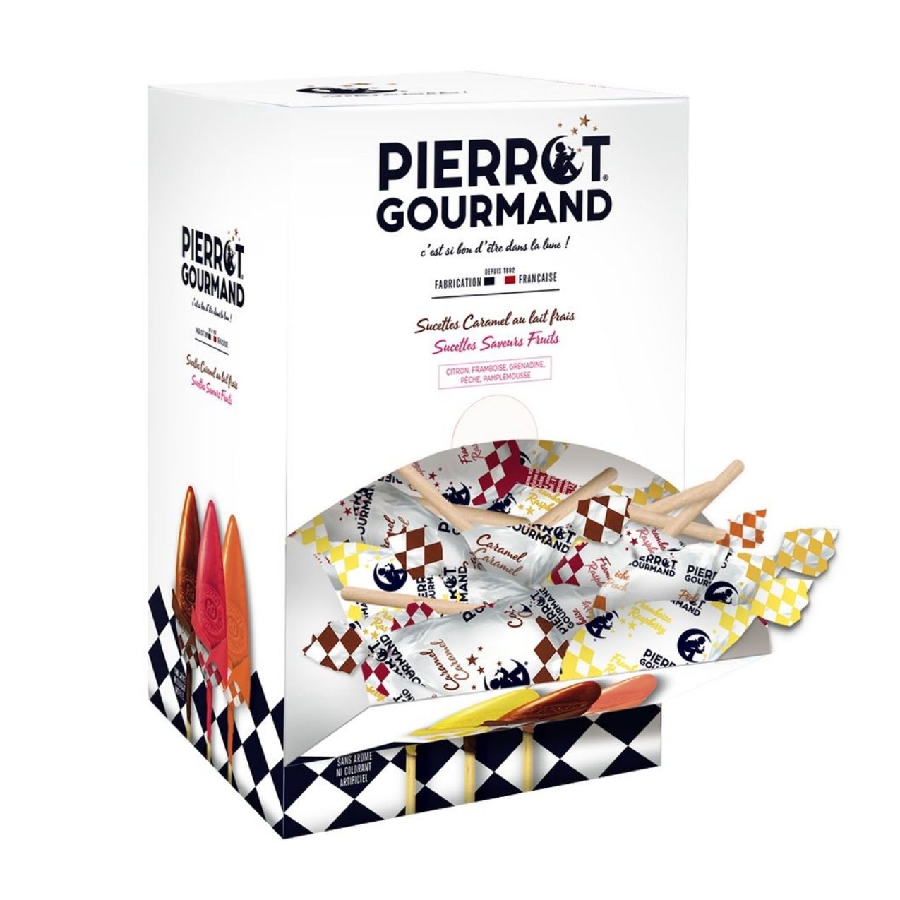 Pierrot Gourmand Assorted French Lollipops in Dispenser Box, 100 Pcs 1