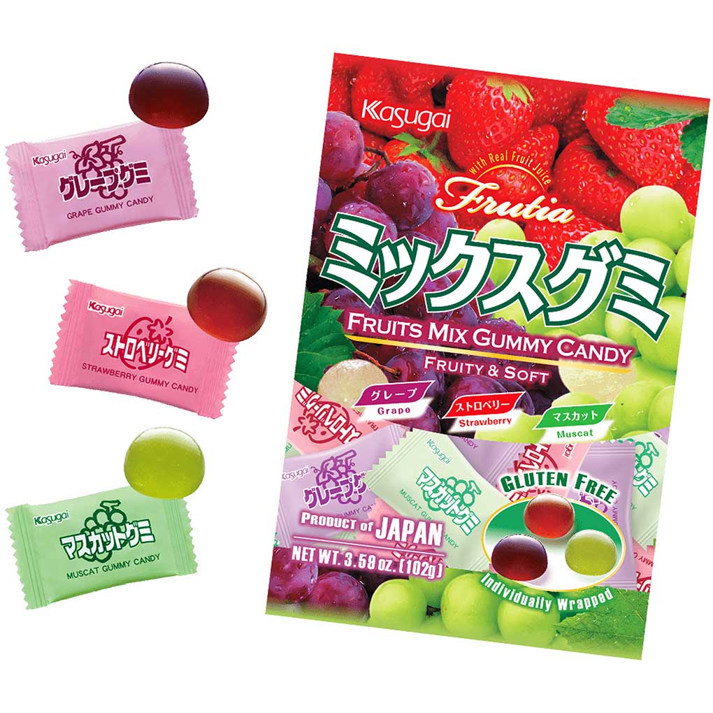 Kasugai Assorted Gummy: Grape, Strawberry and Muscat 2
