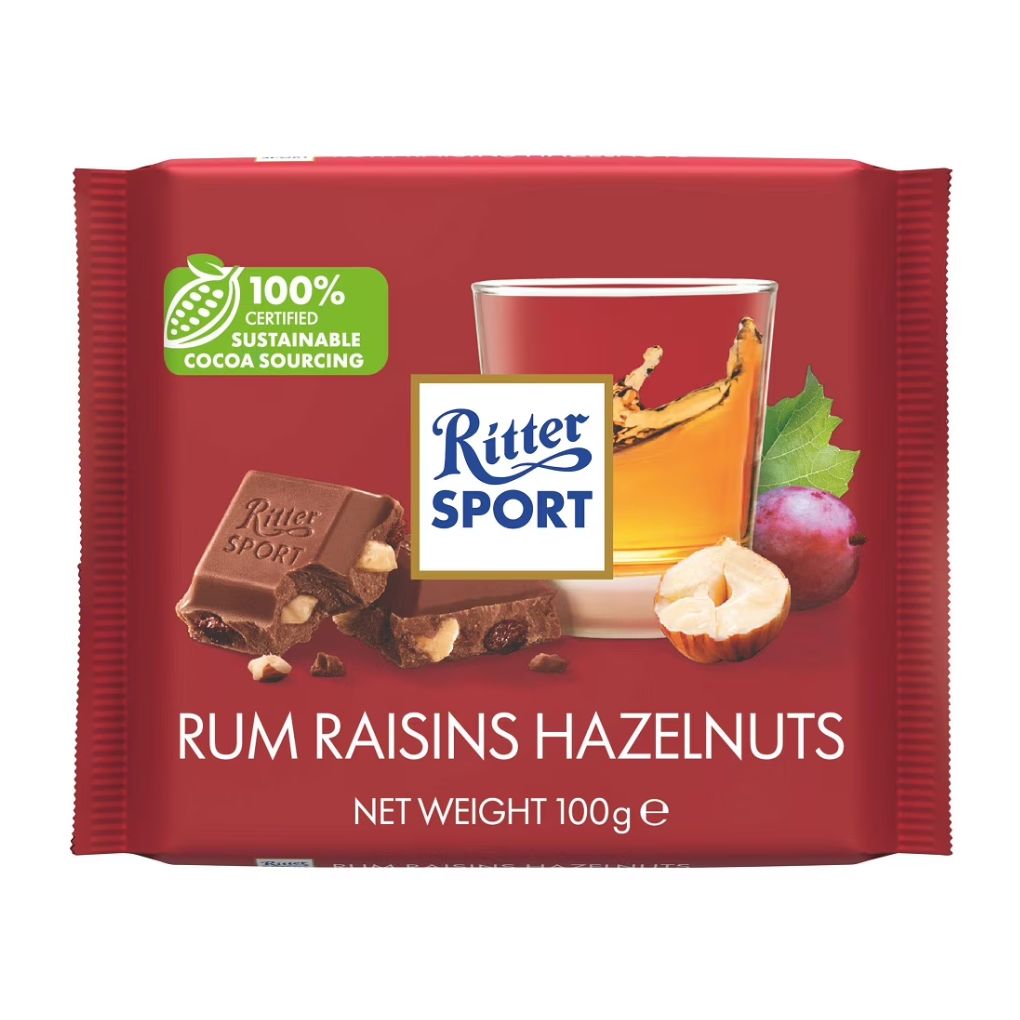 Ritter Sport Rum, Raisin & Hazelnut Chocolate 1