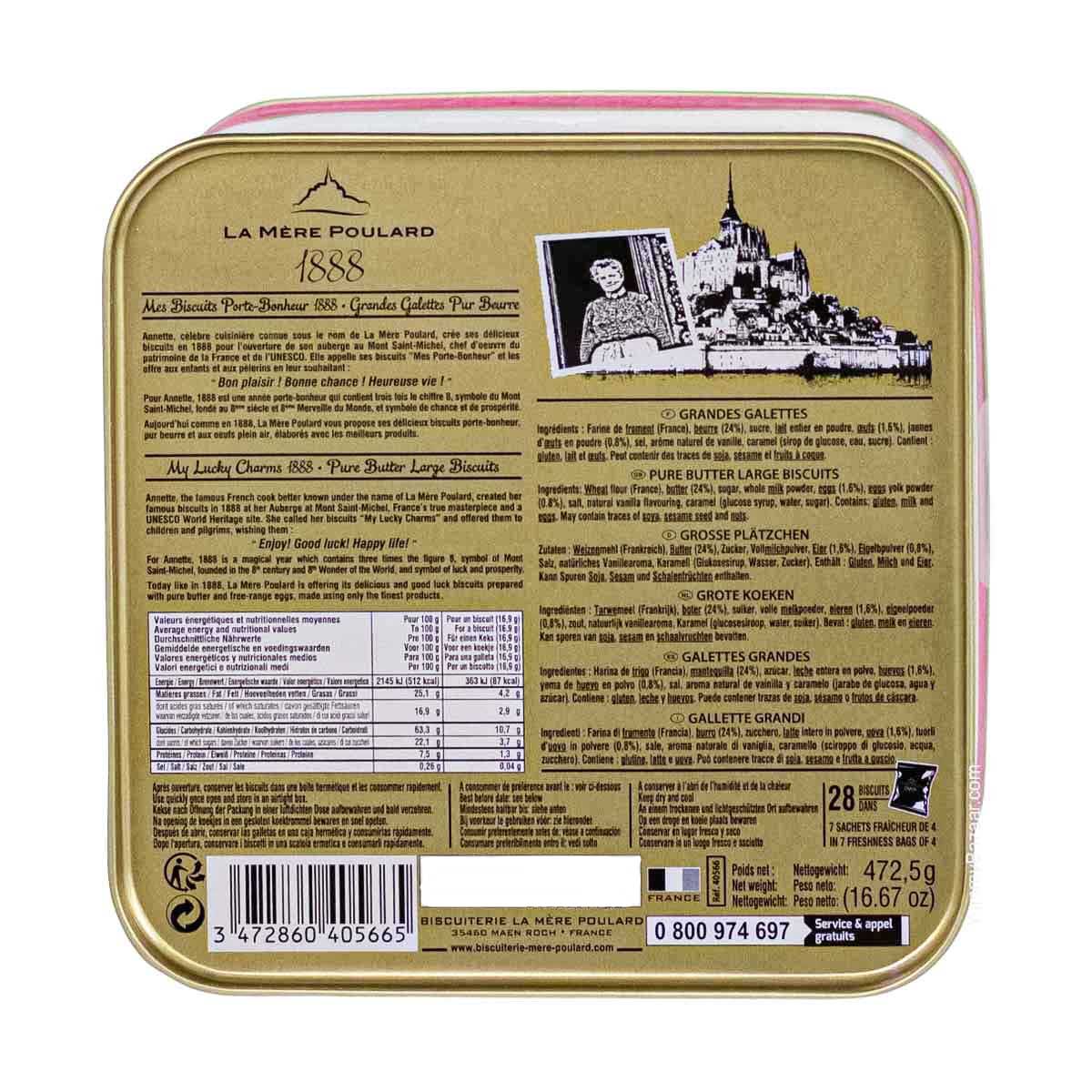 La Mere Poulard French Les Grandes Galettes Butter Cookies in Luxury Tin 3