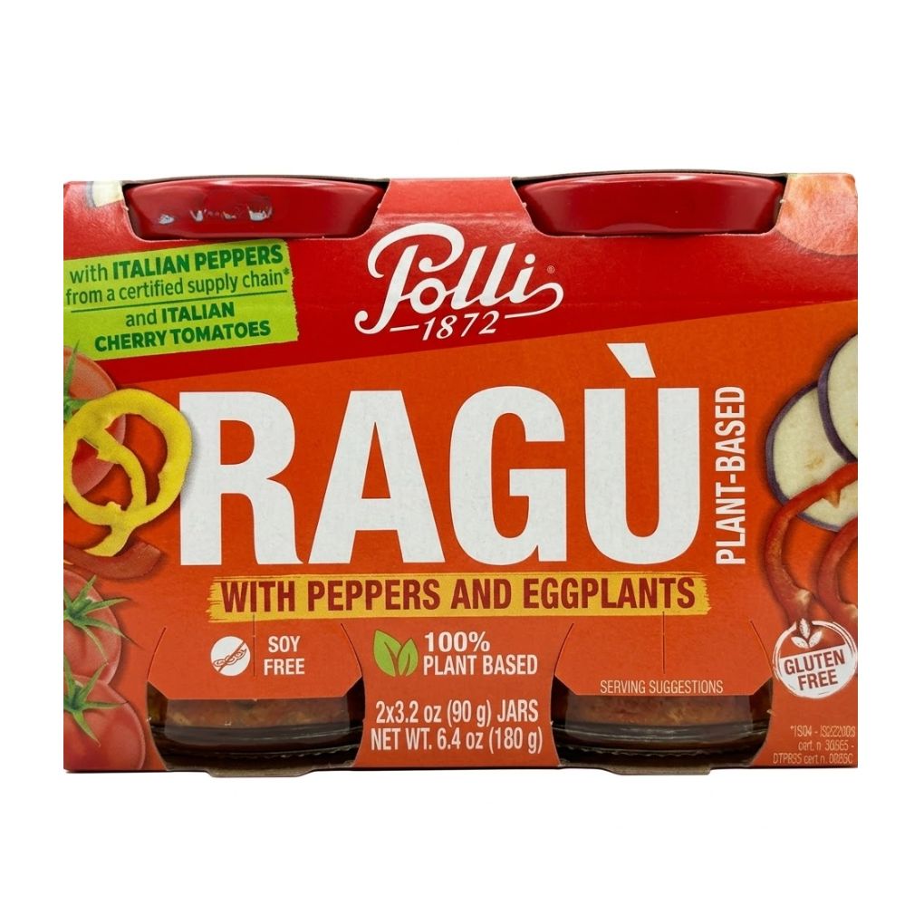 Polli Plant-Based Ragu Sauce with Peppers & Eggplants (2-Pack) 1