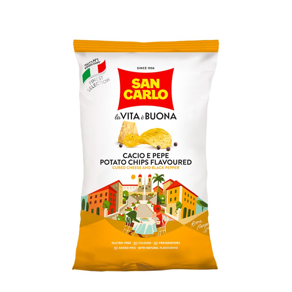 San Carlo Cured Cheese & Black Pepper Potato Chips 1