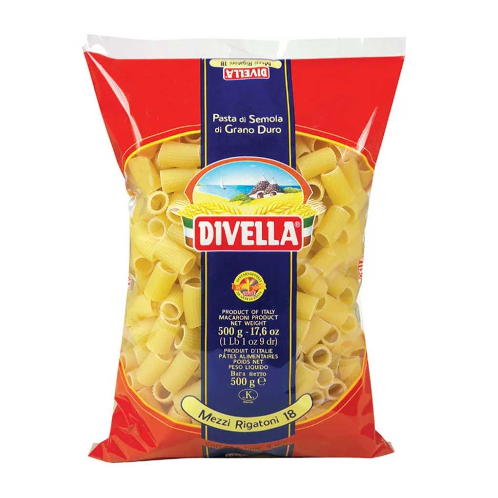 Divella Italian Mezzi Rigatoni Pasta 1