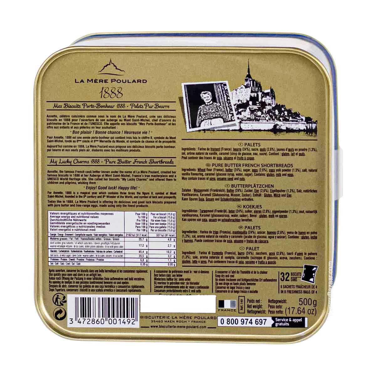 La Mere Poulard French Butter Cookies Palets in Luxury Tin 3