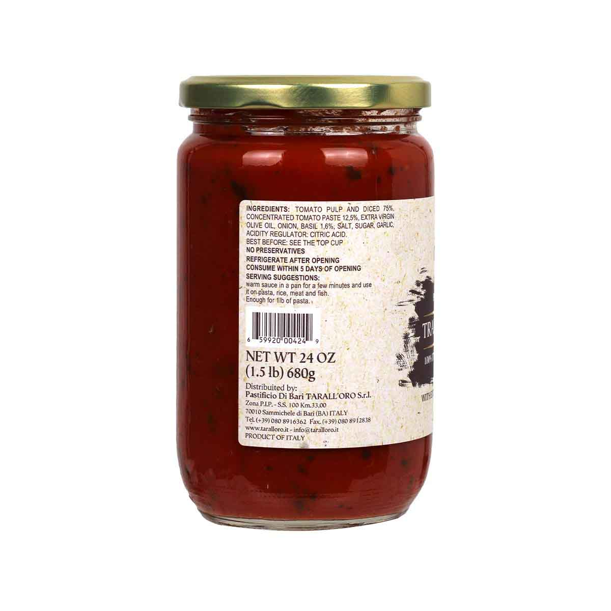 Di Bari Traditional Pasta Sauce, 100% Italian Tomatoes 2