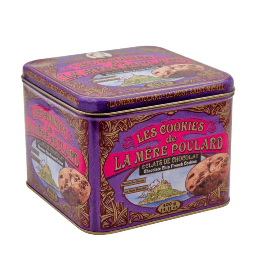La Mere Poulard French Chocolate Chip Cookies in Luxury Tin 1