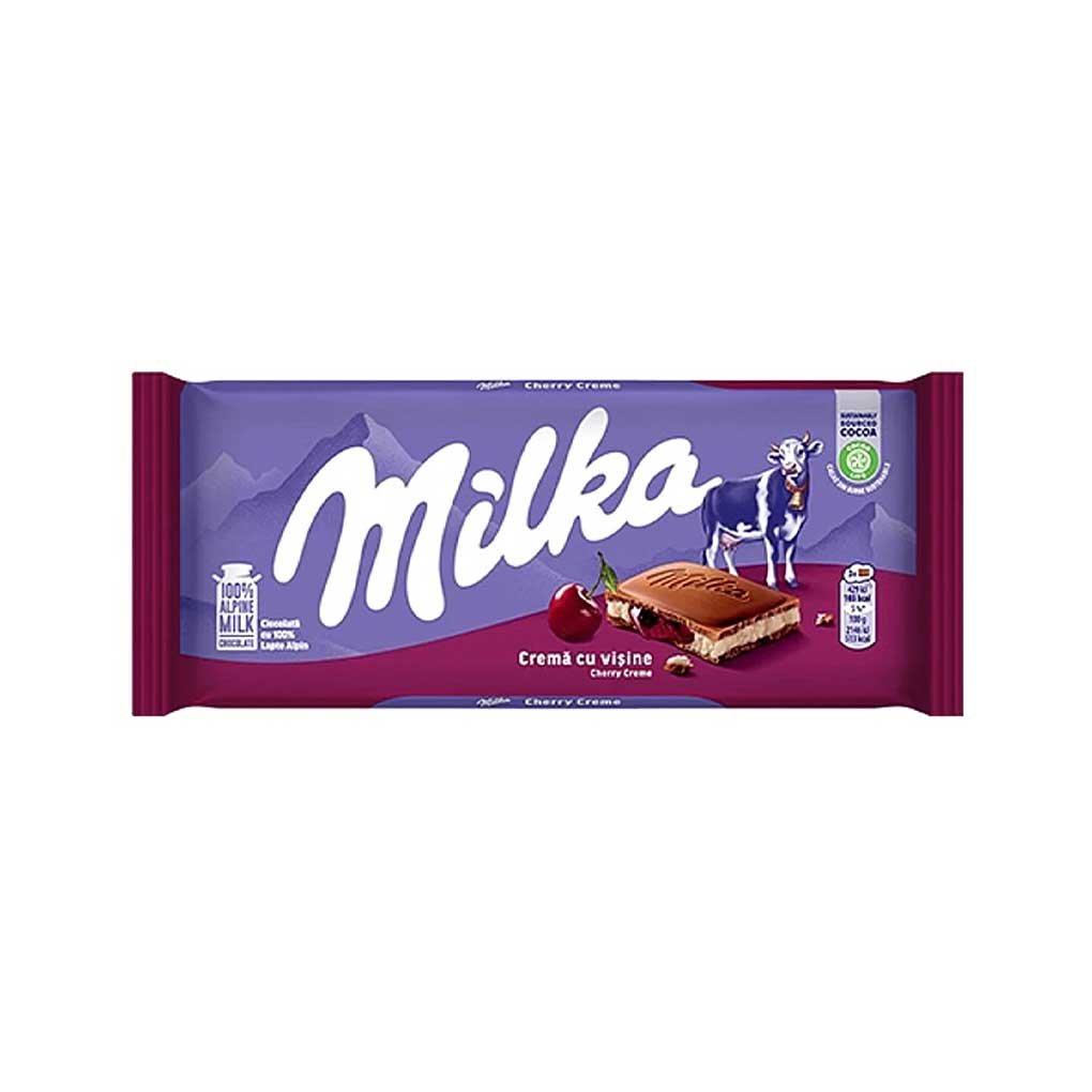 Milka Milk Chocolate with Cherry Cream 1
