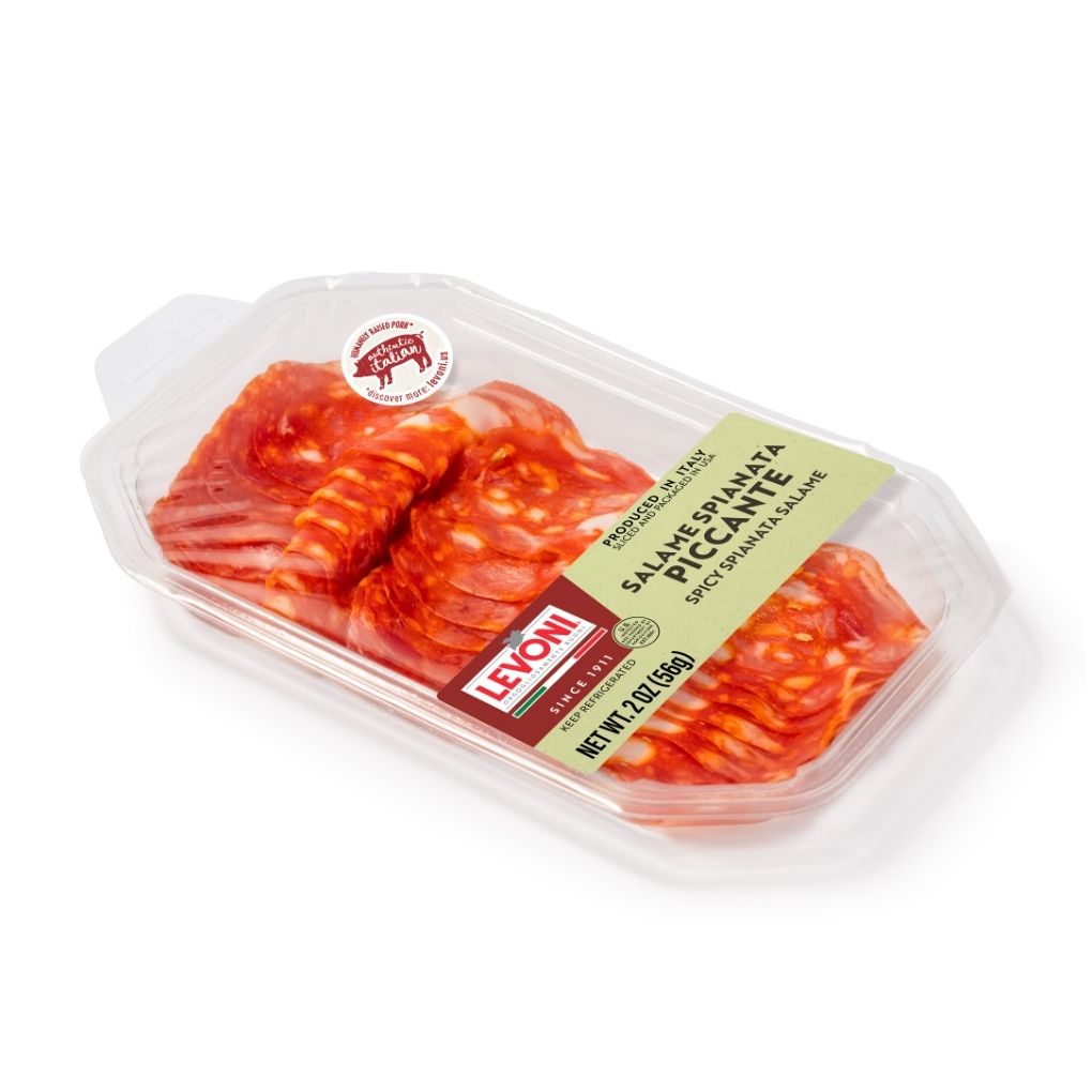 Levoni Spicy Spianata Salami, Sliced 1