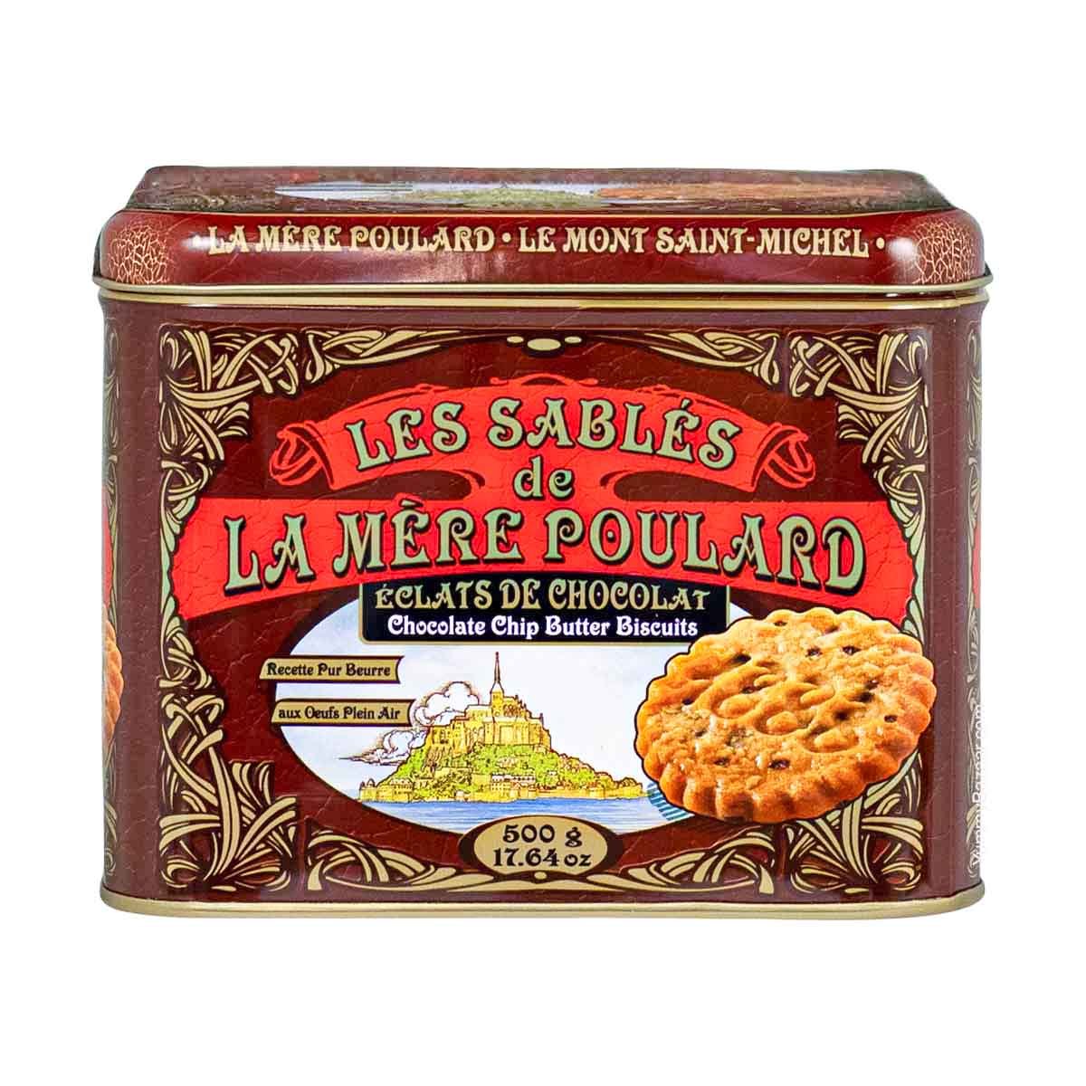 La Mere Poulard French Chocolate Chip Sable Cookies in Luxury Tin 1