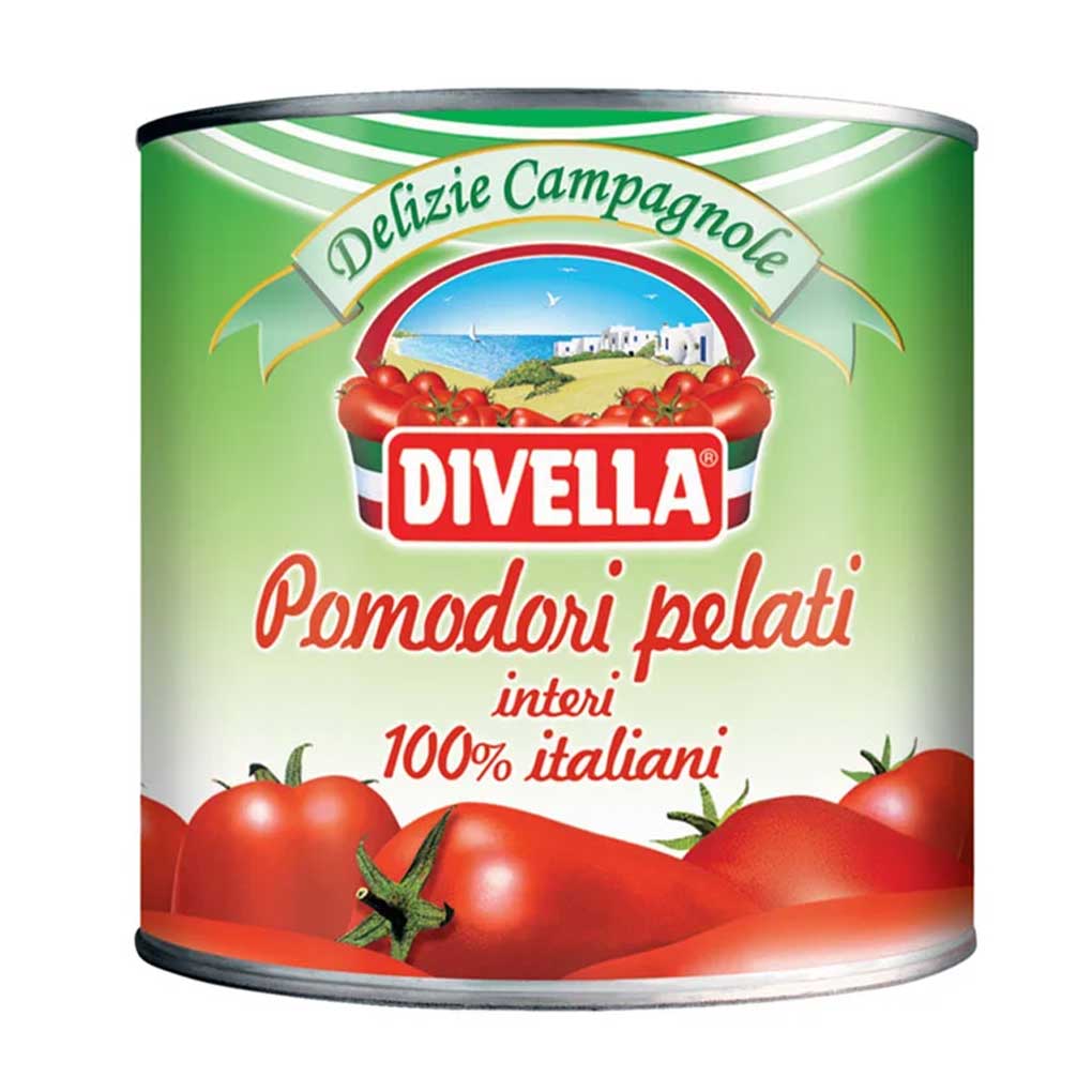Divella Italian Peeled Tomatoes w/ Basil Leaf 1