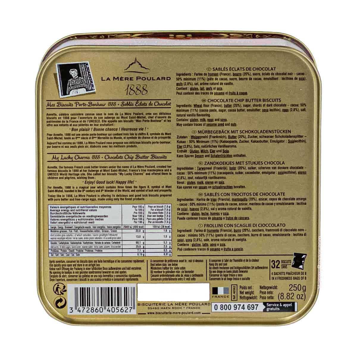 La Mere Poulard French Chocolate Chip Sable Cookies in Luxury Tin 3