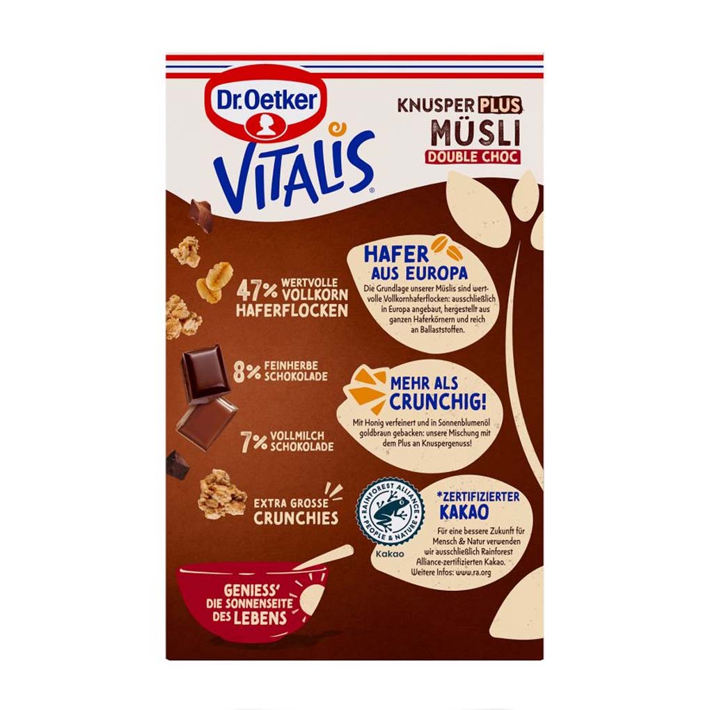 Dr. Oetker Vitalis Double Chocolate Muesli, Knusper Plus 2