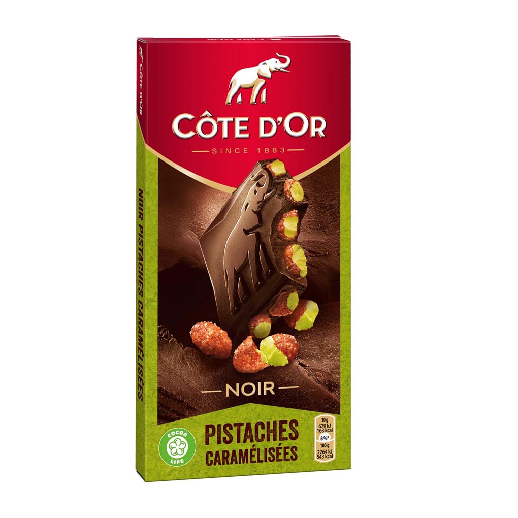 Cote d'Or Dark Chocolate with Caramelized Pistachios 1