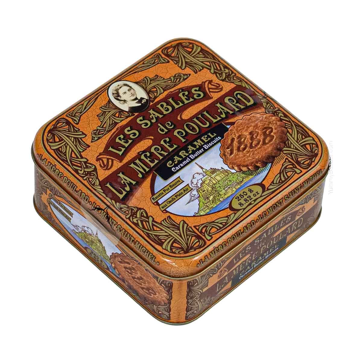 La Mere Poulard French Caramel Sable Cookies in Luxury Tin 1