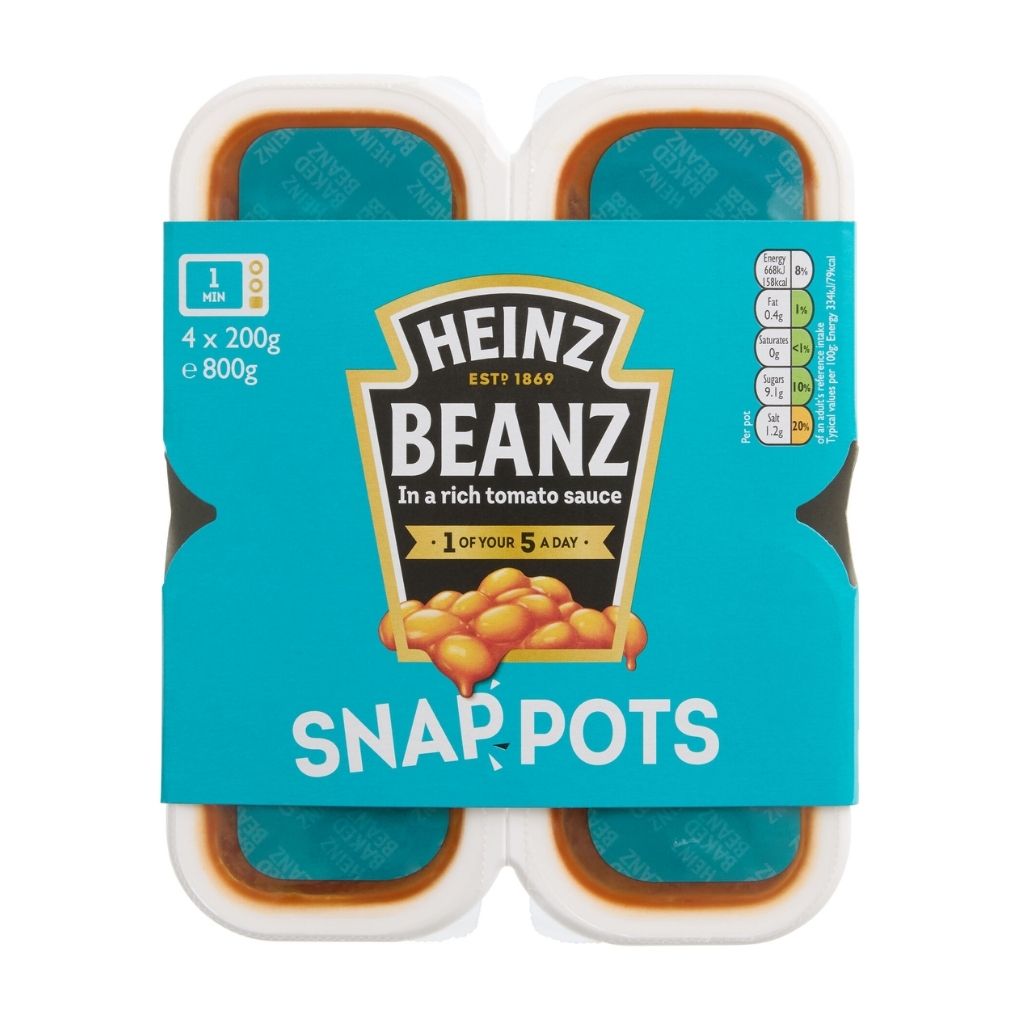 Heinz Baked Beans Microwave Snap Pots, 4-Pack 1