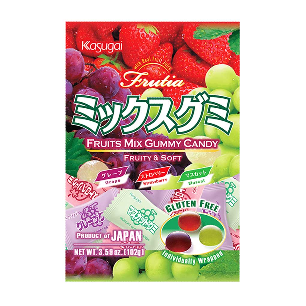 Kasugai Assorted Gummy: Grape, Strawberry and Muscat 1