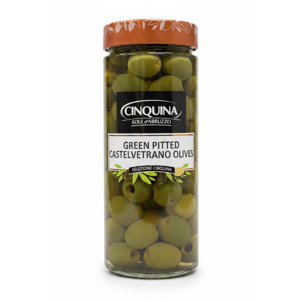 Cinquina Green Pitted Castelvetrano Olives 1