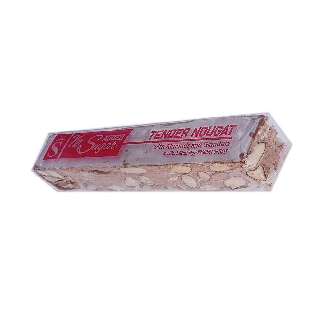Sara Dolciaria Italian Tender Torrone Bar with Almonds & Gianduia, No Sugar Added 1