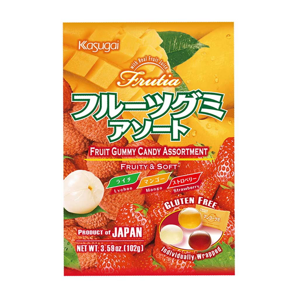 Kasugai Assorted Gummy: Lychee, Mango and Strawberry 1