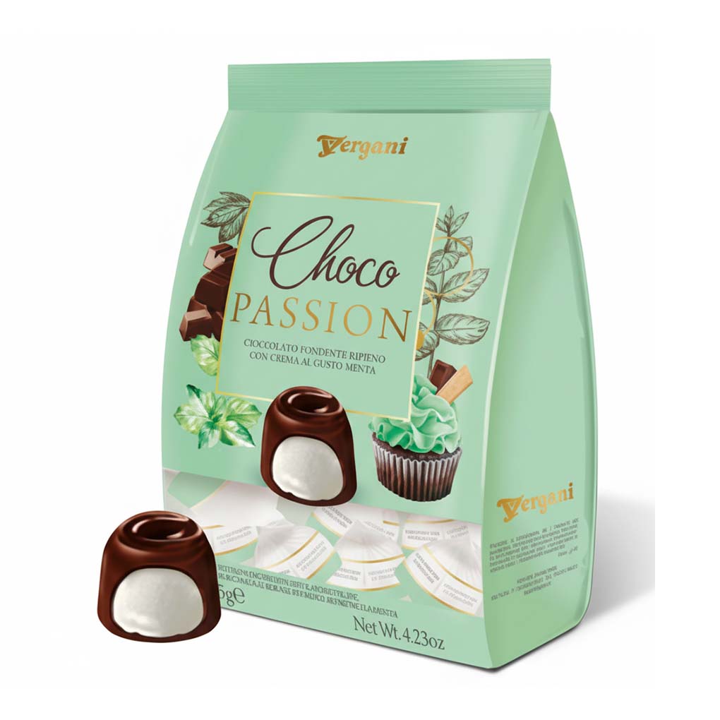 Vergani Choco Passion Dark Chocolate Pralines with Mint Filling 1