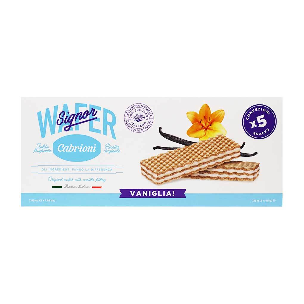 Cabrioni Italian Vanilla Signor Wafer 5-pack, No Palm Oil 1