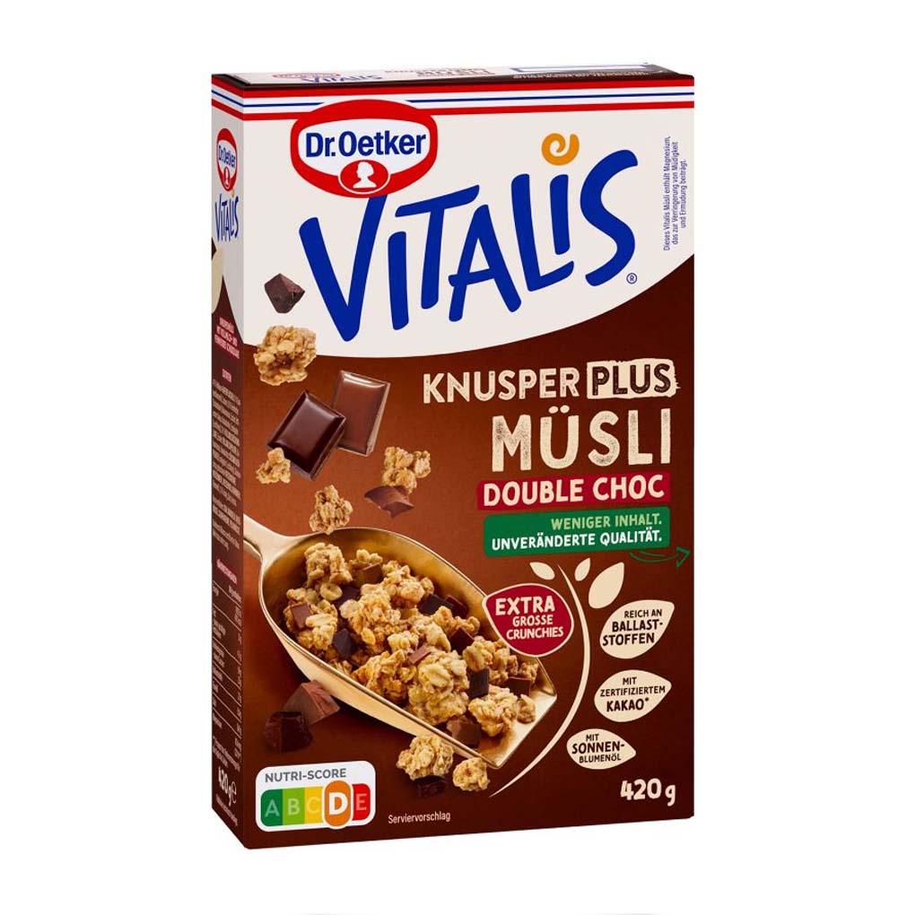 Dr. Oetker Vitalis Double Chocolate Muesli, Knusper Plus 1