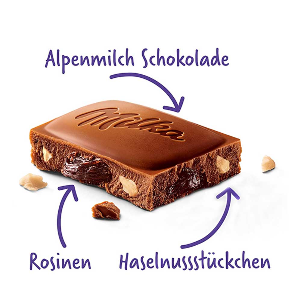 Milka Milk Chocolate with Raisins & Nuts 2