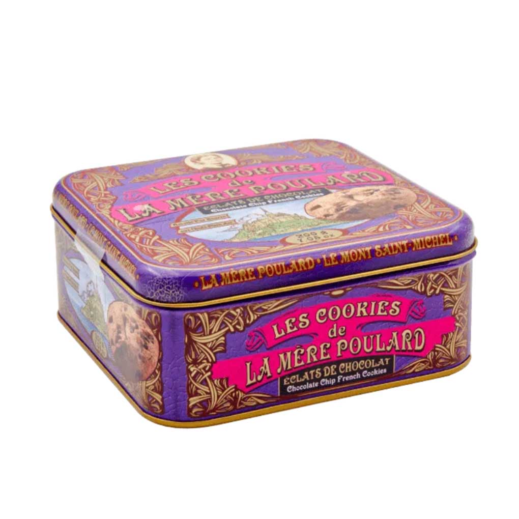 La Mere Poulard French Chocolate Chip Cookies in Luxury Tin 1