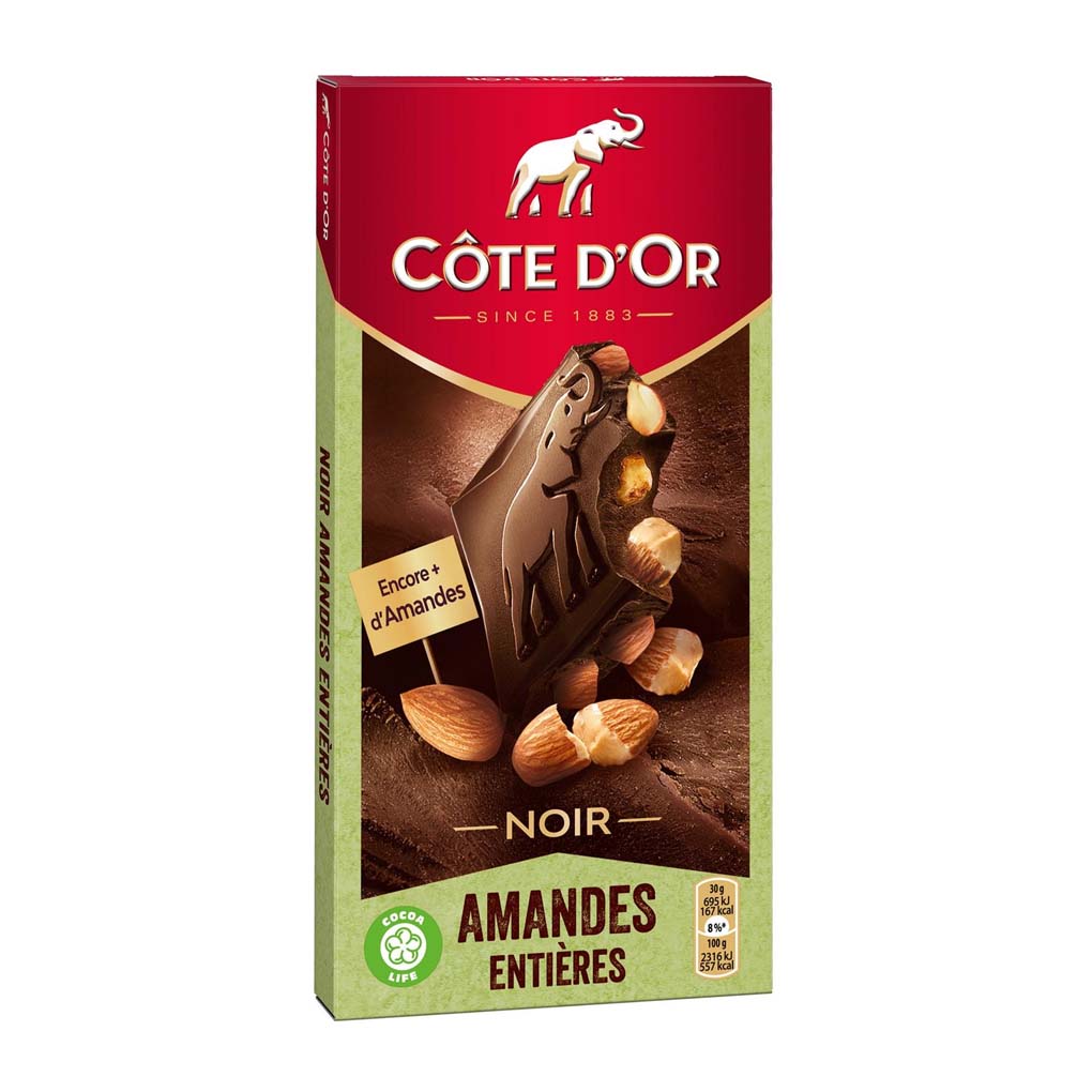 Cote d'Or Dark Chocolate with Whole Almonds 1