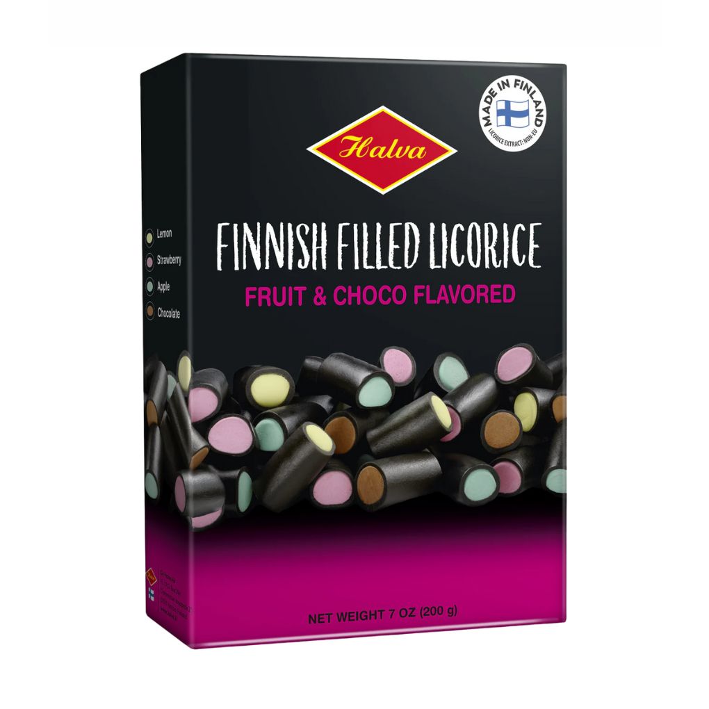 Halva Finnish Fruit & Choco Filled Licorice 1