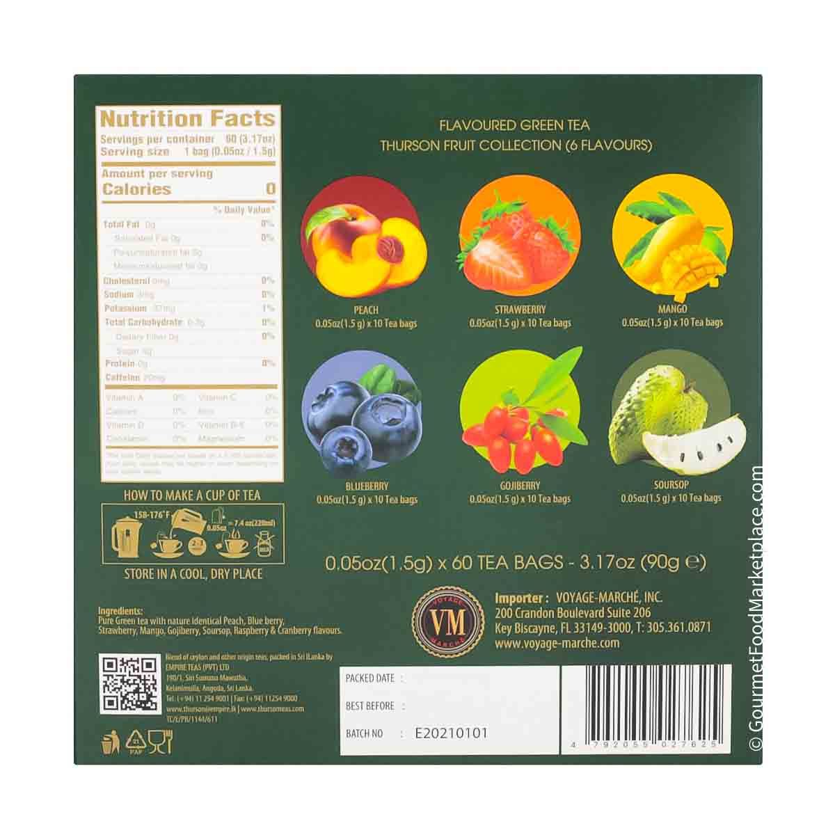 Thurson Assorted Fruit Green Tea, 60 Bags 3