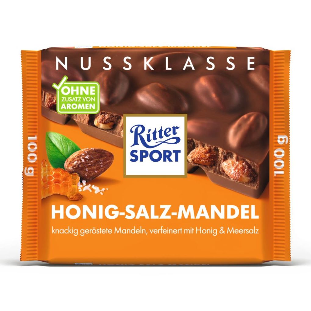 Ritter Sport Milk Chocolate with Honey Sea-Salt Almonds 1