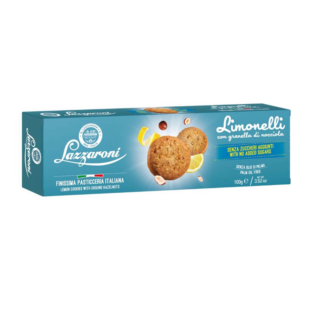 Lazzaroni Limonelli Lemon Cookies with Hazelnuts, No Added Sugar 1