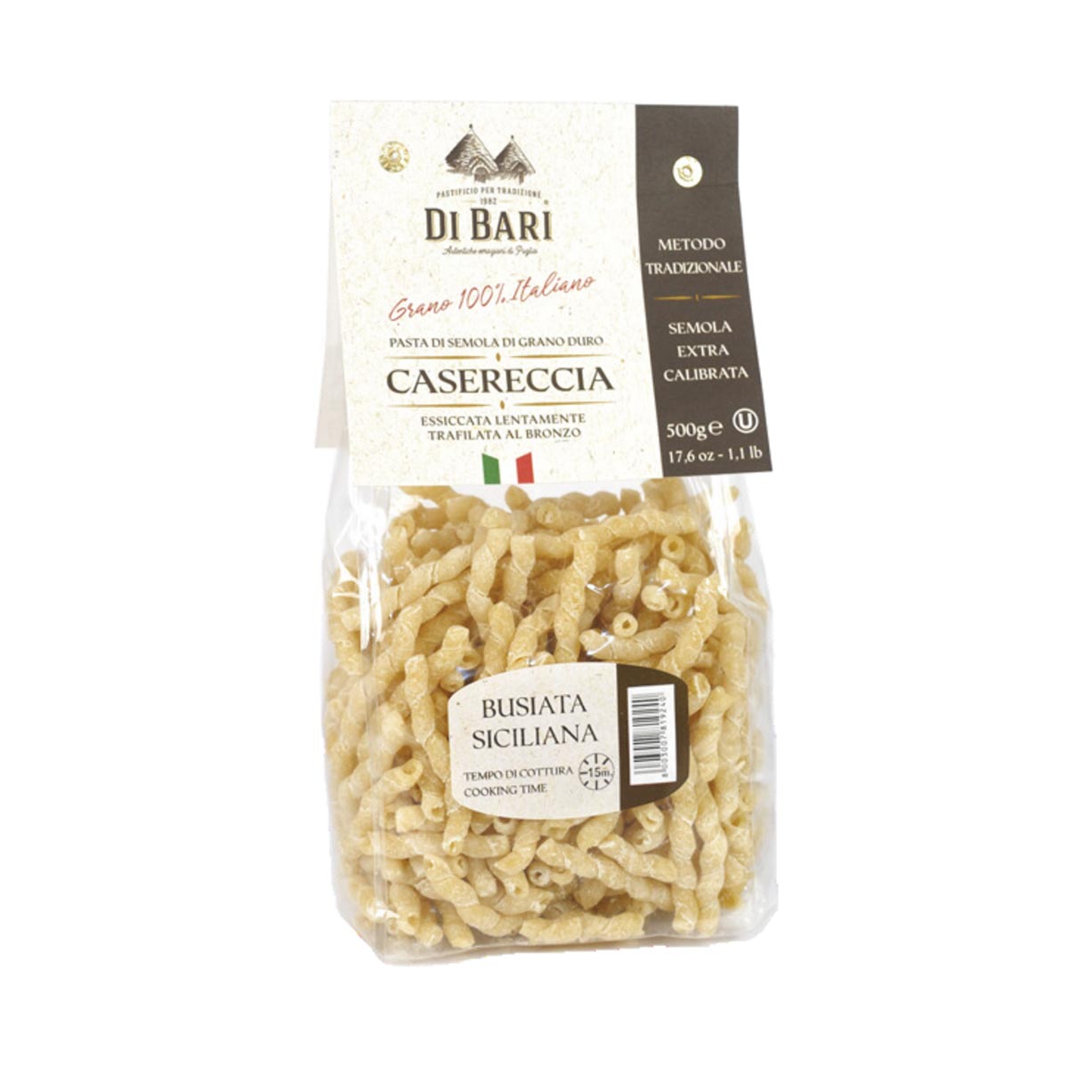 Di Bari Busiata Siciliana Pasta, Bronze Cut  1