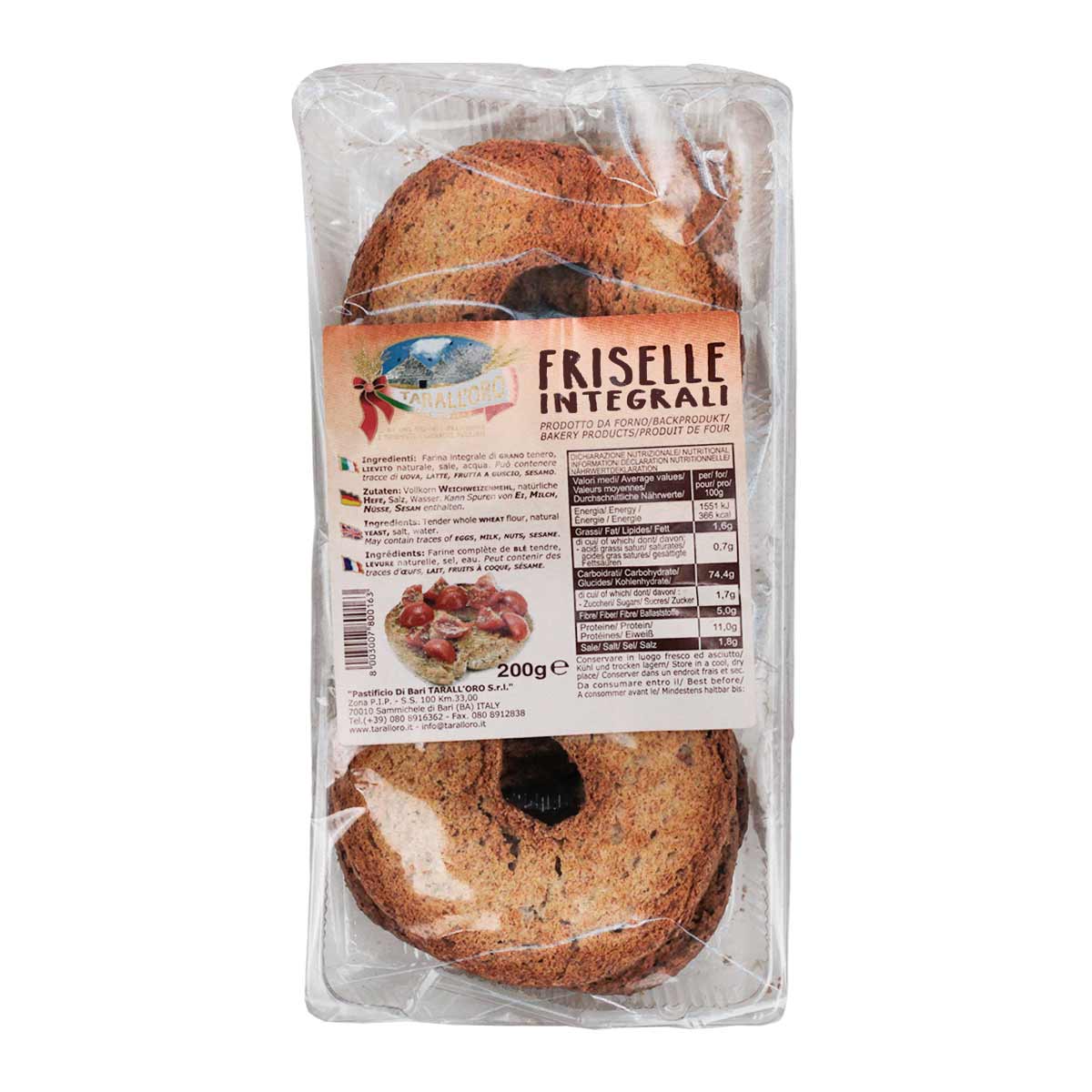 Tarall'Oro Italian Whole Wheat Friselle Integrali 1
